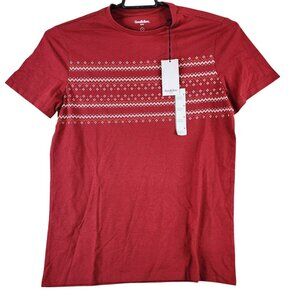 Mens Goodfellow & Co Red Ribbon Printed T Shirt Short Sleeve Crew Neck Size M